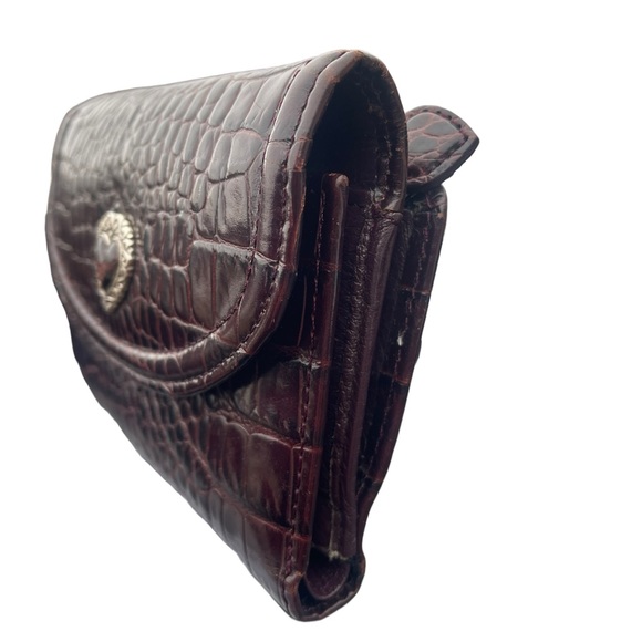 Brighton Brown/Burgundy Colored Trifold Compact Wallet - Picture 4 of 12